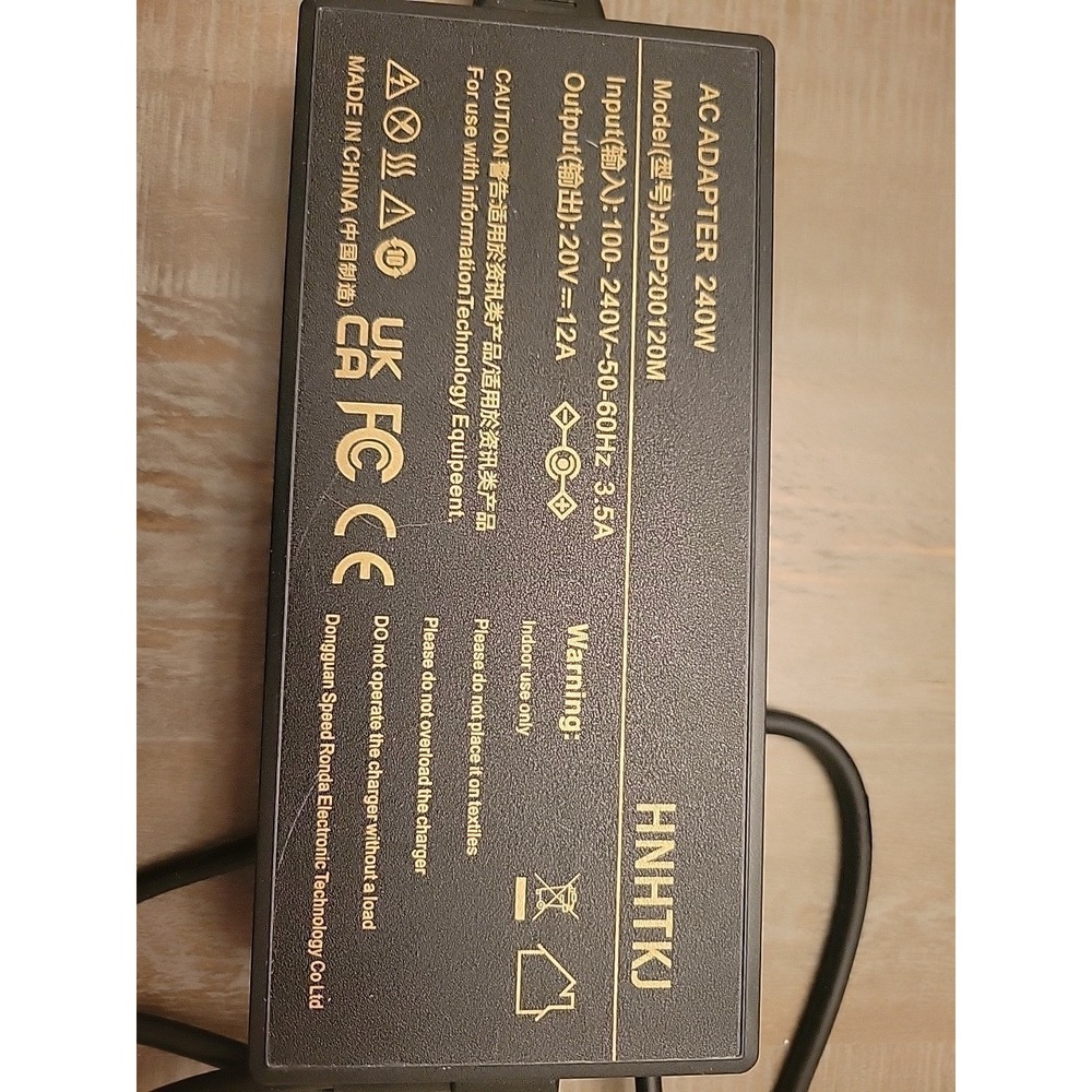 240W 20V 12A ROG Charger AC Adapter Fit for ASUS ROG Zephyrus - Picture 2 of 3